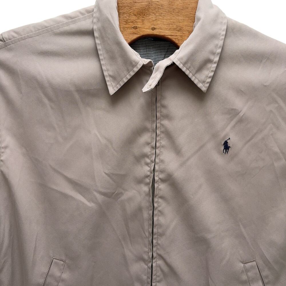 Polo Golf Ralph Lauren Jacket Men's Size Large Beige Pony Bomber Lined